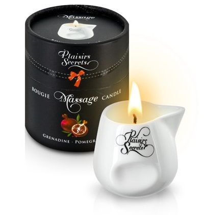 Массажная свеча с ароматом граната Bougie de Massage Gourmande Grenadine - 80 мл. - Plaisir Secret - купить с доставкой в Одинцово