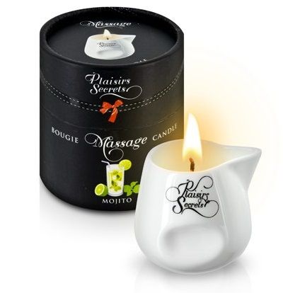 Массажная свеча с ароматом мохито Bougie de Massage Mojito - 80 мл. - Plaisir Secret - купить с доставкой в Одинцово