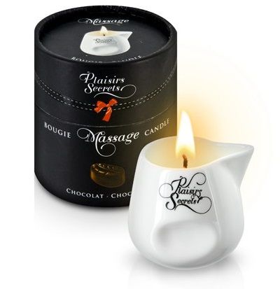 Массажная свеча с ароматом шоколада Bougie de Massage Gourmande Chocolat - 80 мл. - Plaisir Secret - купить с доставкой в Одинцово