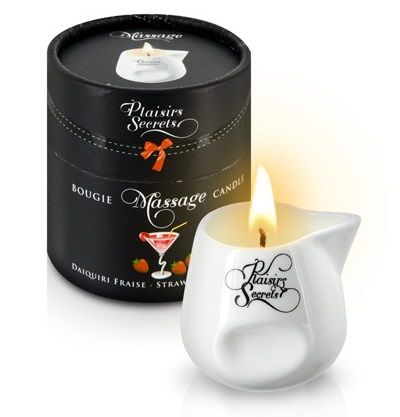 Массажная свеча с ароматом клубничного дайкири Bougie de Massage Daikiri Fraise - 80 мл. - Plaisir Secret - купить с доставкой в Одинцово