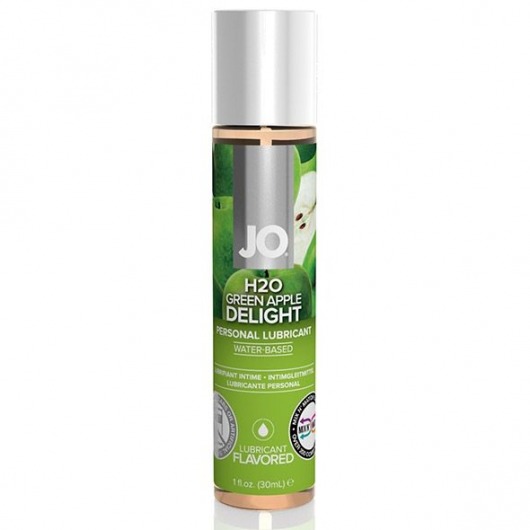 Смазка с ароматом яблока JO Flavored  Green Apple H2O - 30 мл. - System JO - купить с доставкой в Одинцово