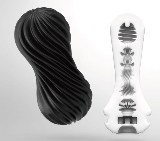 Мастурбатор FLEX Rocky Black с плотным рельефом - Tenga - в Одинцово купить с доставкой