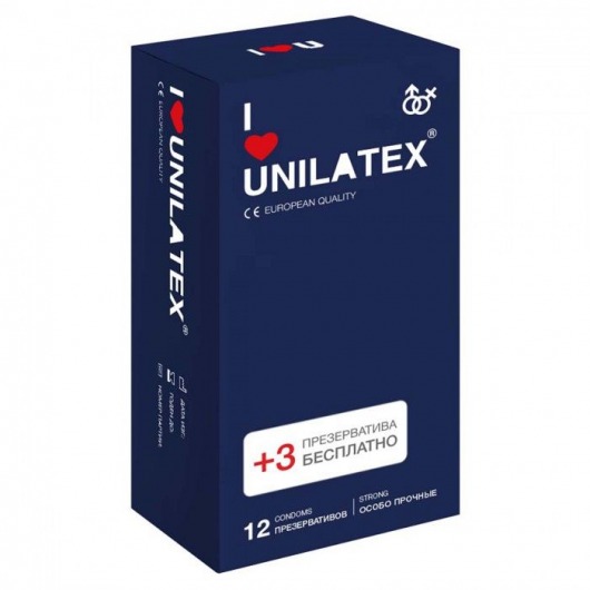 Ультрапрочные презервативы Unilatex Extra Strong - 12 шт. + 3 шт. в подарок - Unilatex - купить с доставкой в Одинцово