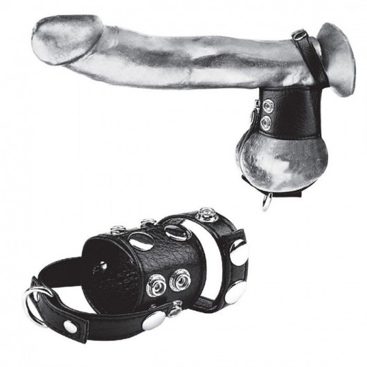 Утяжка на пенис и мошонку Cock Ring With 1.5  Ball Stretcher And Optional Weight Ring - BlueLine - купить с доставкой в Одинцово