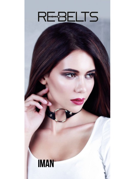 Чёрный чокер-кляп Iman Black - Rebelts - купить с доставкой в Одинцово