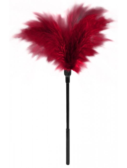 Пластиковая метелочка с красными пёрышками Small Feather Tickler - 32 см. - Blush Novelties - купить с доставкой в Одинцово