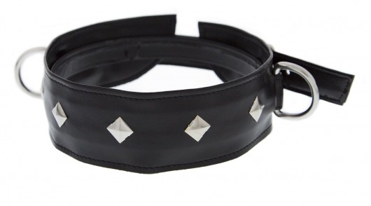 Полиуретановый ошейник с пуклями и D-кольцами Collar with Studs - Blush Novelties - купить с доставкой в Одинцово