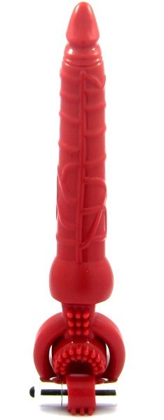 Красная вибронасадка с анальным стимулятором - ToyFa - в Одинцово купить с доставкой