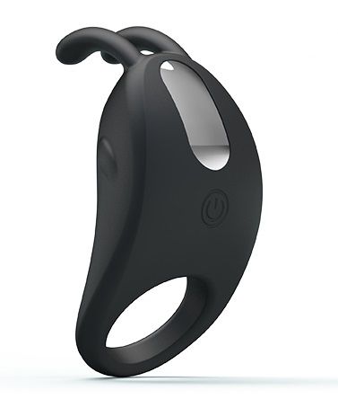 Чёрное эрекционное кольцо с вибрацией Rabbit Vibrator - Baile - в Одинцово купить с доставкой