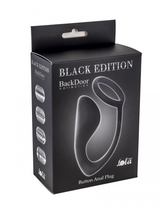 Чёрное эрекционное кольцо с анальной пробкой Button Anal Plug - Lola Games - в Одинцово купить с доставкой