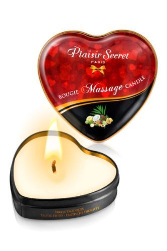 Массажная свеча с ароматом экзотических фруктов Bougie Massage Candle - 35 мл. - Plaisir Secret - купить с доставкой в Одинцово