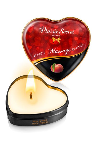 Массажная свеча с ароматом персика Bougie Massage Candle - 35 мл. - Plaisir Secret - купить с доставкой в Одинцово