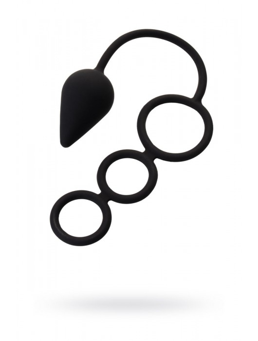 Тройное эрекционное кольцо с анальным хвостом Drop M-size - Erotist Adult Toys - в Одинцово купить с доставкой