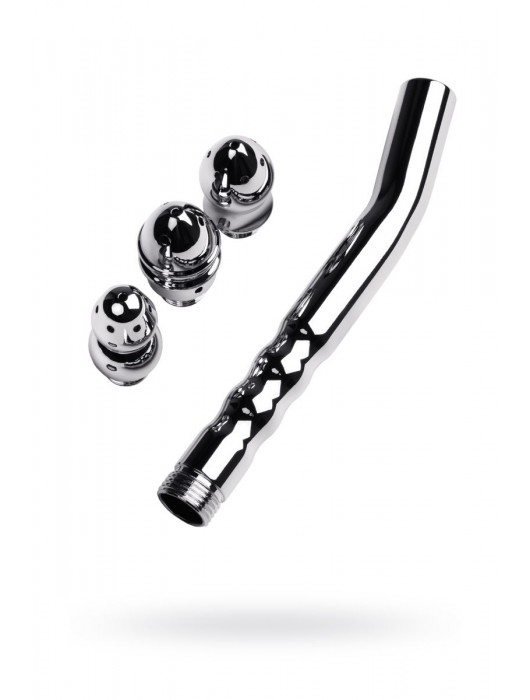 Металлический анальный душ с тремя насадками - ToyFa - купить с доставкой в Одинцово