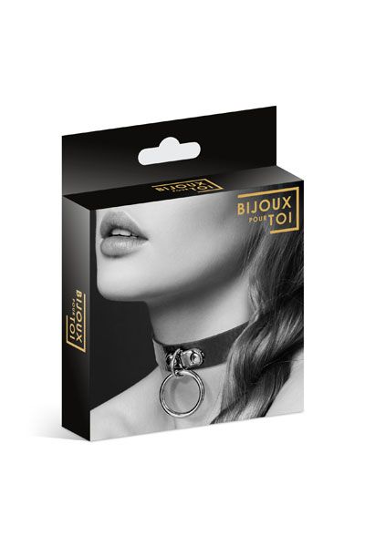 Узенький ошейник из полиуретана с кольцом - Bijoux Pour Toi - купить с доставкой в Одинцово