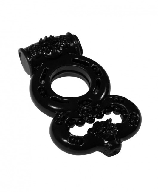 Чёрное эрекционное кольцо Rings Treadle с подхватом - Lola Games - в Одинцово купить с доставкой