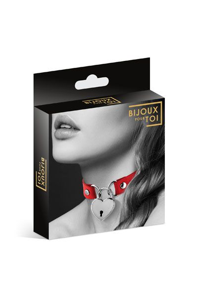 Красный чокер с замком в форме сердца - Bijoux Pour Toi - купить с доставкой в Одинцово