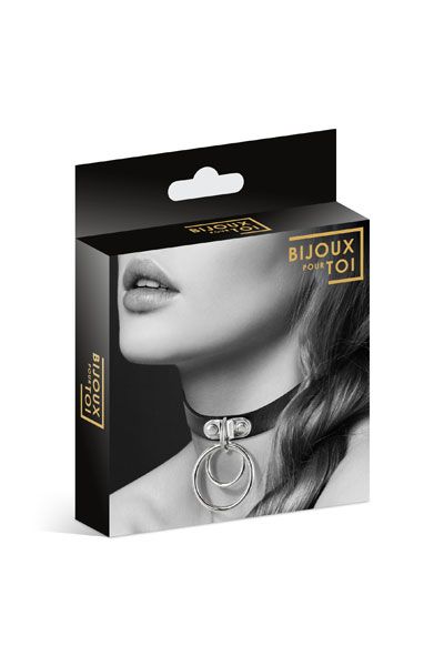 Черный чокер с двумя кольцами - Bijoux Pour Toi - купить с доставкой в Одинцово