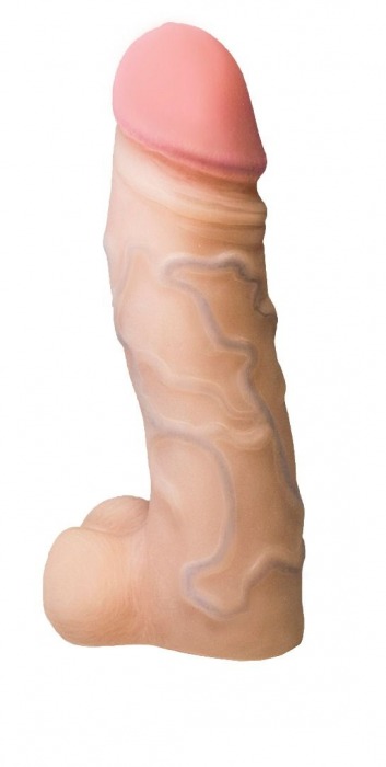 Реалистичная насадка с мошонкой REAL Standard - 15,5 см. - LOVETOY (А-Полимер) - купить с доставкой в Одинцово