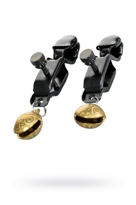 Черно-золотистые зажимы для сосков TOYFA Theatre - ToyFa - купить с доставкой в Одинцово