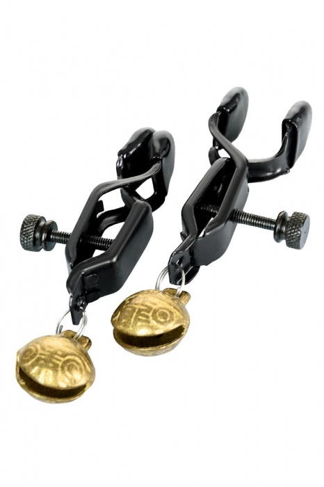 Черно-золотистые зажимы для сосков TOYFA Theatre - ToyFa - купить с доставкой в Одинцово