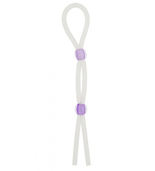Прозрачное эрекционное кольцо-лассо SILICONE LASSO COCK RING DUAL BEADS - NMC - в Одинцово купить с доставкой