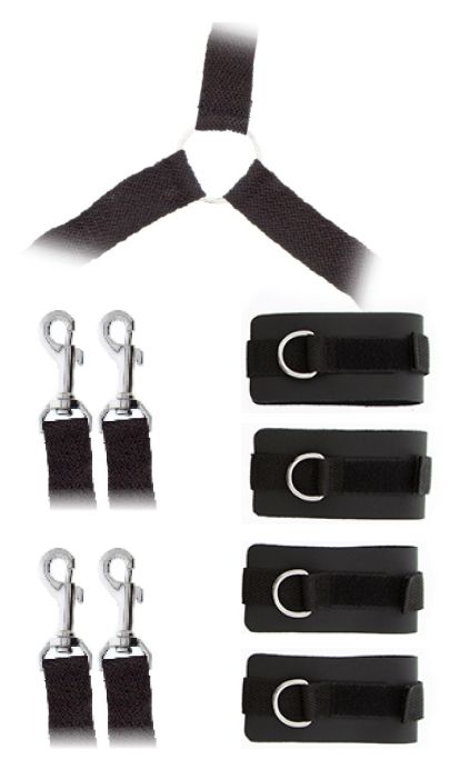 Комплект наручников и поножей LUXURIOUS BED RESTRAINT CUFF SET - Blush Novelties - купить с доставкой в Одинцово