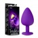 Фиолетовая анальная пробка Bling Plug Large с золотистым стразом - 9,5 см. - Blush Novelties - купить с доставкой в Одинцово